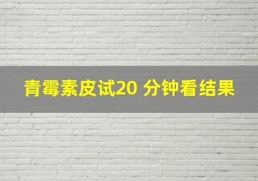 青霉素皮试20 分钟看结果